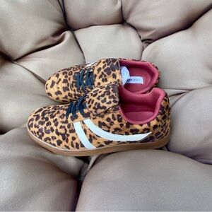 Steve Madden Leopard Print Kids Sneakers with Black and White Accents